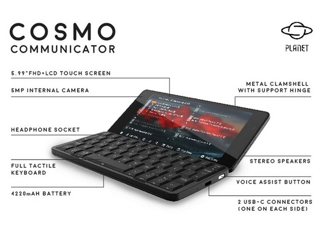 115 Cosmo Communicator 128GB ブラック SIMフリー Cosmo Communicator Specs - Liliputing